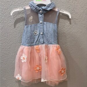 Chambray/tulle top